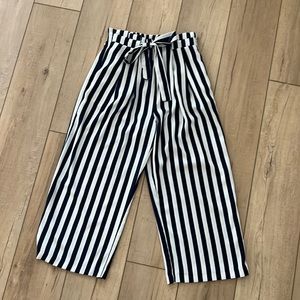 Zara striped wide leg pants